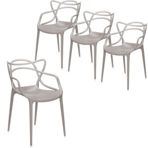 Sedia Maestro in Polipropilene Tortora &ndash; Modello Twist