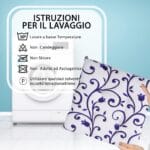 Cuscino sedia 40x40 cm con lacci imbottito lavabile bianco con fantasia fiori in cotone poliestere
