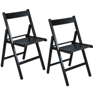 Sedia Pieghevole in Legno Nera