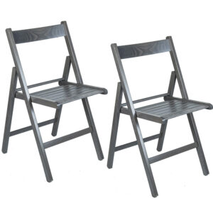 Sedia Pieghevole in Legno Grigia
