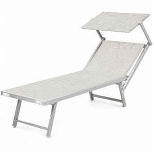 Lettino Prendisole in Alluminio Professionale 186x61x40 cm