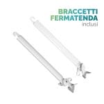 Bracci fermatenda inclusi per tenda da sole Coppia di bracci fermatenda bianchi inclusi per il fissaggio e la regolazione della tenda da sole a caduta