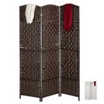 Divisorio pieghevole per interni 176x180 cm a 4 pannelli colore Marrone