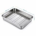 Dimensioni griglia rialzata inox Griglia rialzata in acciaio inox con teglia 38,5x37,3x7 cm per forno e arrosti