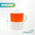 Dimensioni tazza porcellana 330 ml Tazza in porcellana da 330 ml con diametro 7,8 cm e altezza 9,5 cm
