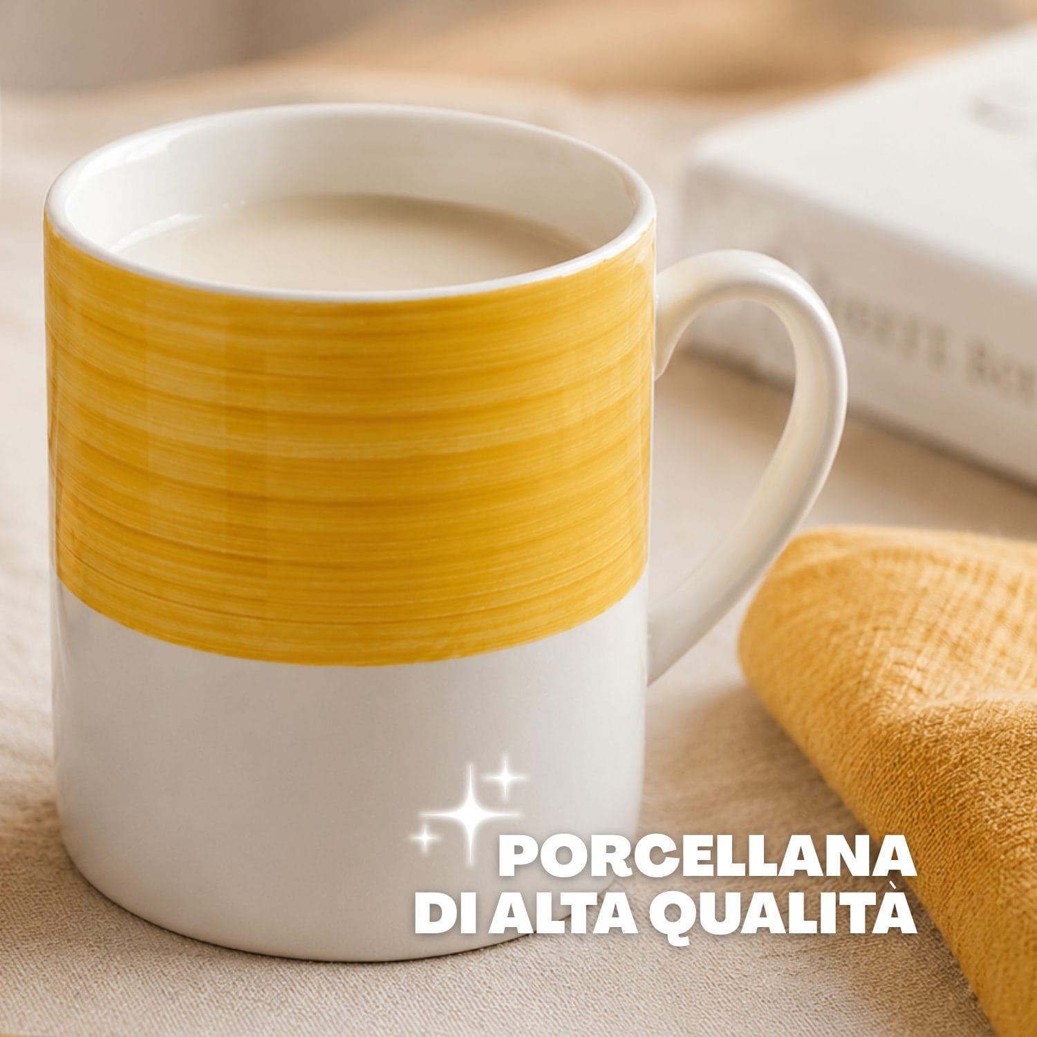Tazza in porcellana premium Tazza in porcellana di alta qualità da 330 ml per tè, latte e caffè