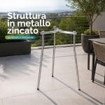 Supporto paellera in metallo zincato Supporto paellera in metallo zincato resistente con gambe regolabili per uso esterno