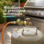Riduttore pressione con tubo gas Riduttore di pressione universale con tubo gas da 1,5 metri per set paellera a gas