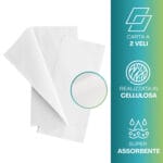 Carta 2 veli in pura cellulosa, super assorbente e morbida al tatto