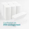 Pacchi da 200 asciugamani piegati a Z in carta bianca per dispenser professionali