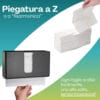 Asciugamani piegati a Z per dispenser, estrazione facile uno alla volta senza inceppi