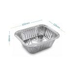 Contenitore alluminio mezza porzione 125x100x34 mm senza coperchio per alimenti e asporto