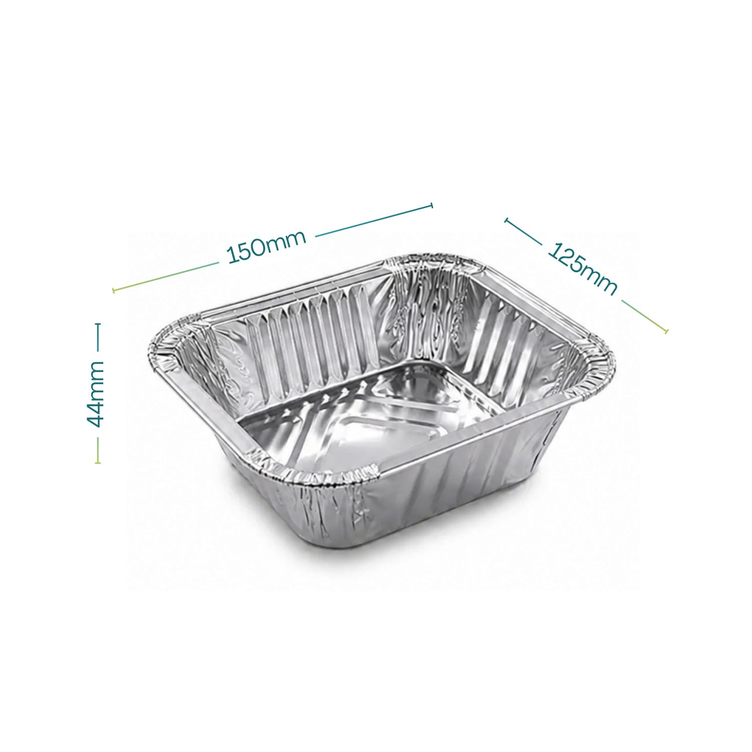 Contenitore alluminio mezza porzione 125x100x34 mm senza coperchio per alimenti e asporto