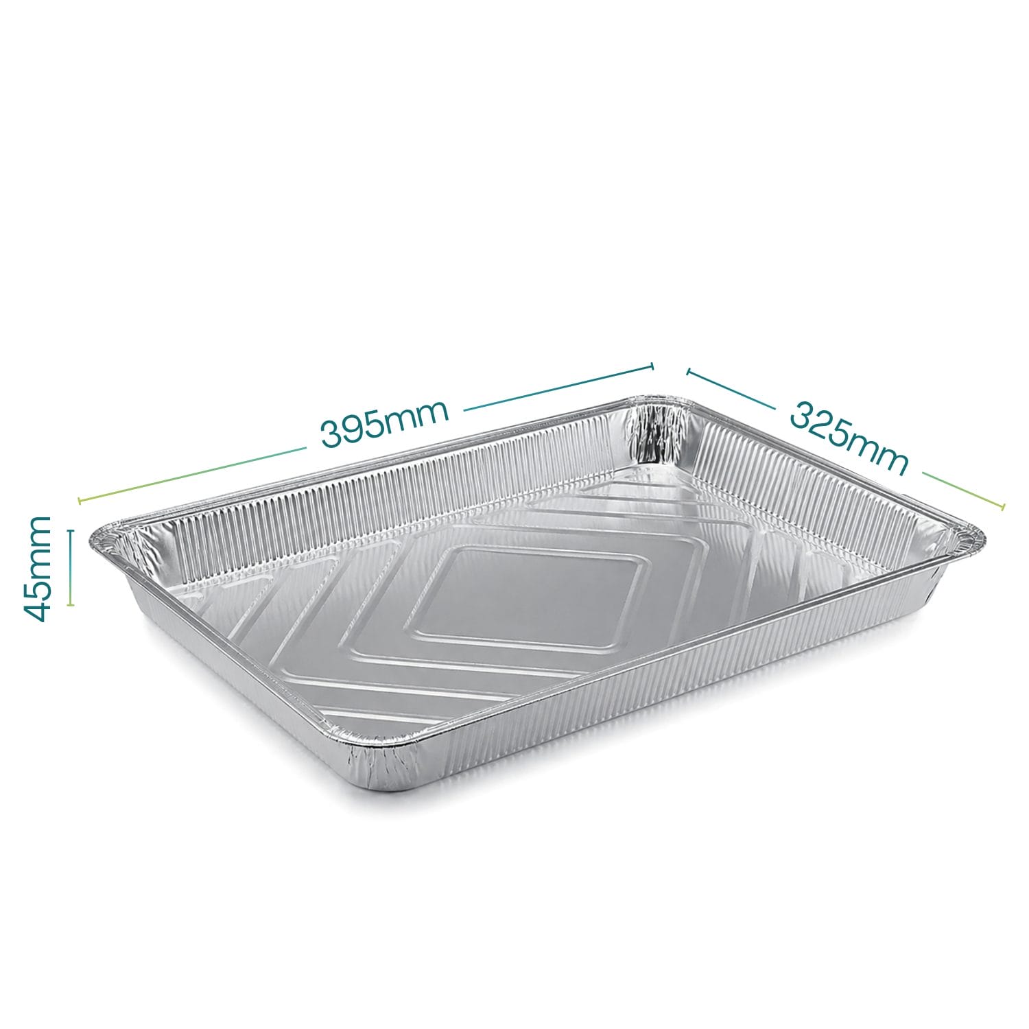 Contenitore alluminio 12 porzioni 395x325x45 mm senza coperchio per alimenti e asporto