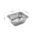 Contenitore in alluminio per alimenti 125x100x34 mm mezza porzione senza coperchio
