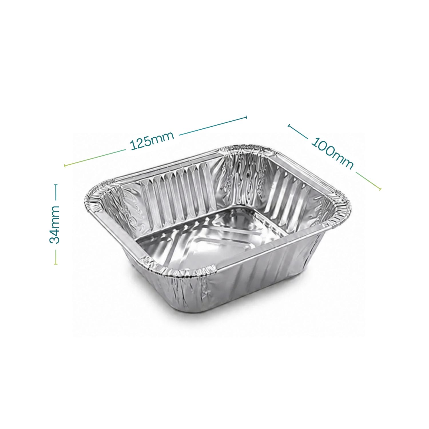 Contenitore in alluminio per alimenti 125x100x34 mm mezza porzione senza coperchio