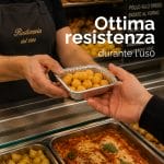 Vaschetta alluminio mezza porzione resistente per servizio gastronomia e asporto alimentare