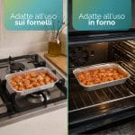 Contenitore in alluminio 2 porzioni adatto a forno e fornelli per cottura e riscaldamento alimenti