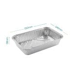 Contenitore alluminio 2 porzioni 210x140x38 mm senza coperchio per alimenti e asporto