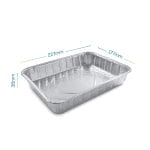 Contenitore alluminio 4 porzioni 227x177x36 mm senza coperchio per alimenti e asporto