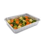 Vaschetta in alluminio 4 porzioni con verdure miste per gastronomia e take away