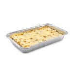 Vaschetta in alluminio 6 porzioni con lasagna al forno per gastronomia e take away