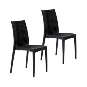 Sedie effetto Rattan Antracite senza braccioli