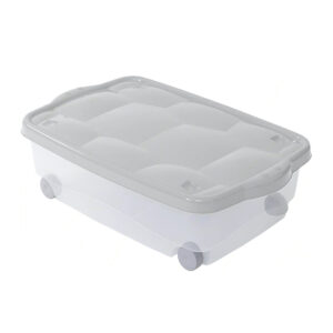 Contenitore in plastica con ruote e Coperchio da 60x40x18,5 cm