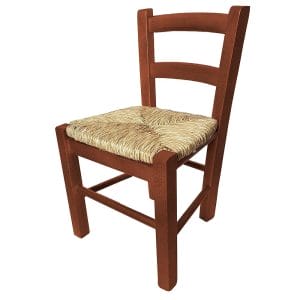 Sedia paesana in legno color Noce Scuro