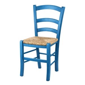 Sedia paesana in legno Azzurra