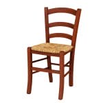 sedia paesana noce Sedia rustica in legno massello con sedile in paglia, sedia stile country
