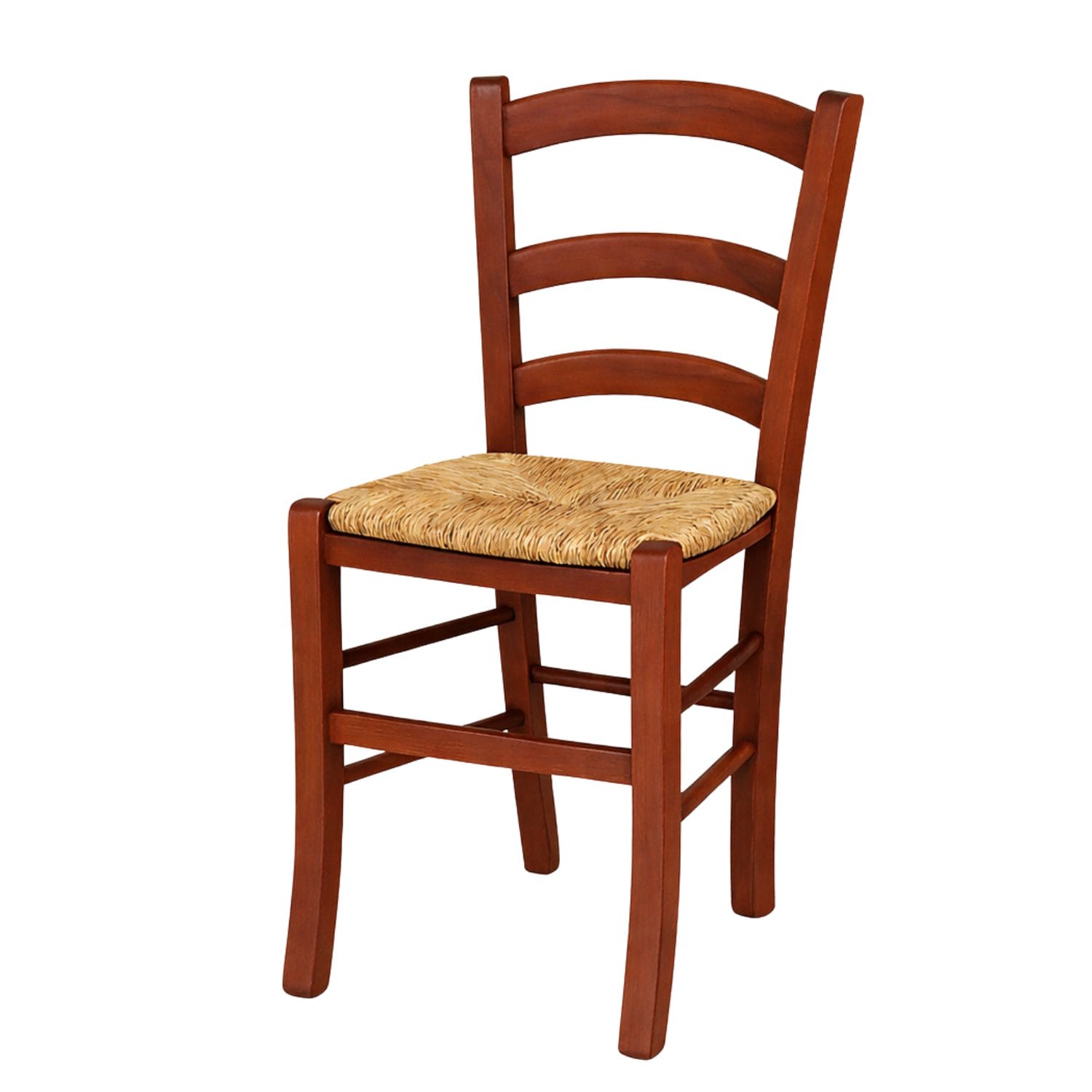 sedia paesana noce Sedia rustica in legno massello con sedile in paglia, sedia stile country