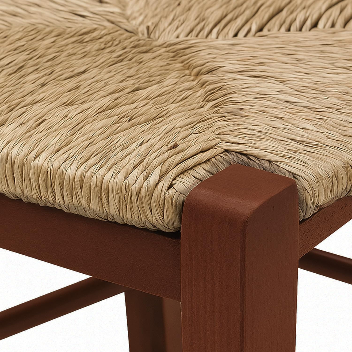 Sedie paesane in legno noce con seduta in paglia 43x42x86 cm per cucina e ristoranti
