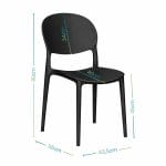 Sedia nera 80x55x43,5 cm con seduta 45 cm