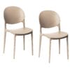 Sedie beige con schienale ovale in polipropilene per interni ed esterni