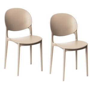 Sedia con schienale ovale di colore Beige