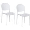 Sedie bianche con schienale ovale in polipropilene per interni ed esterni