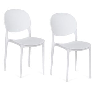 Sedia con schienale ovale di colore Bianco