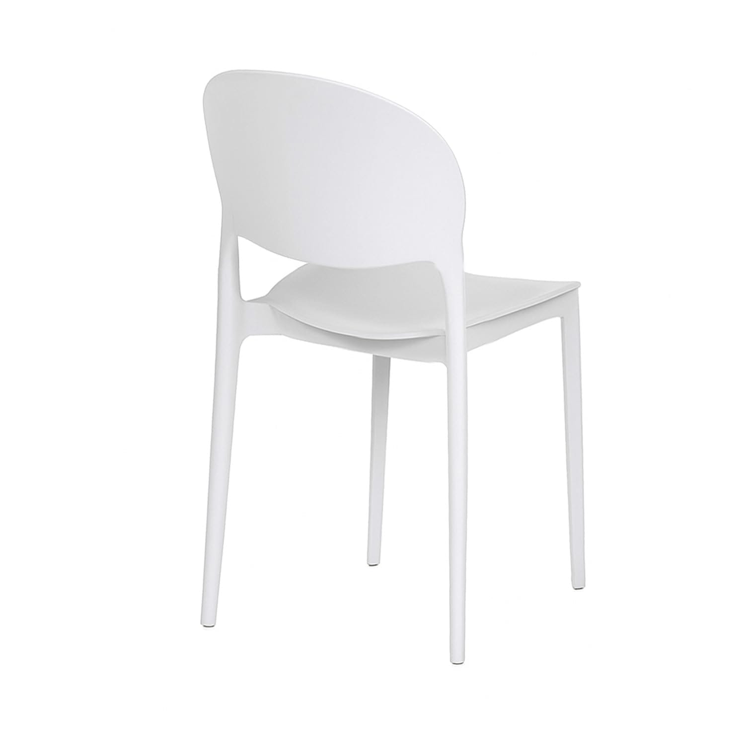 Retro sedia bianca in polipropilene con schienale ovale e seduta ergonomica