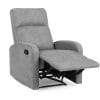 Poltrona Sogno grigia reclinabile manualmente con poggiapiedi sollevato