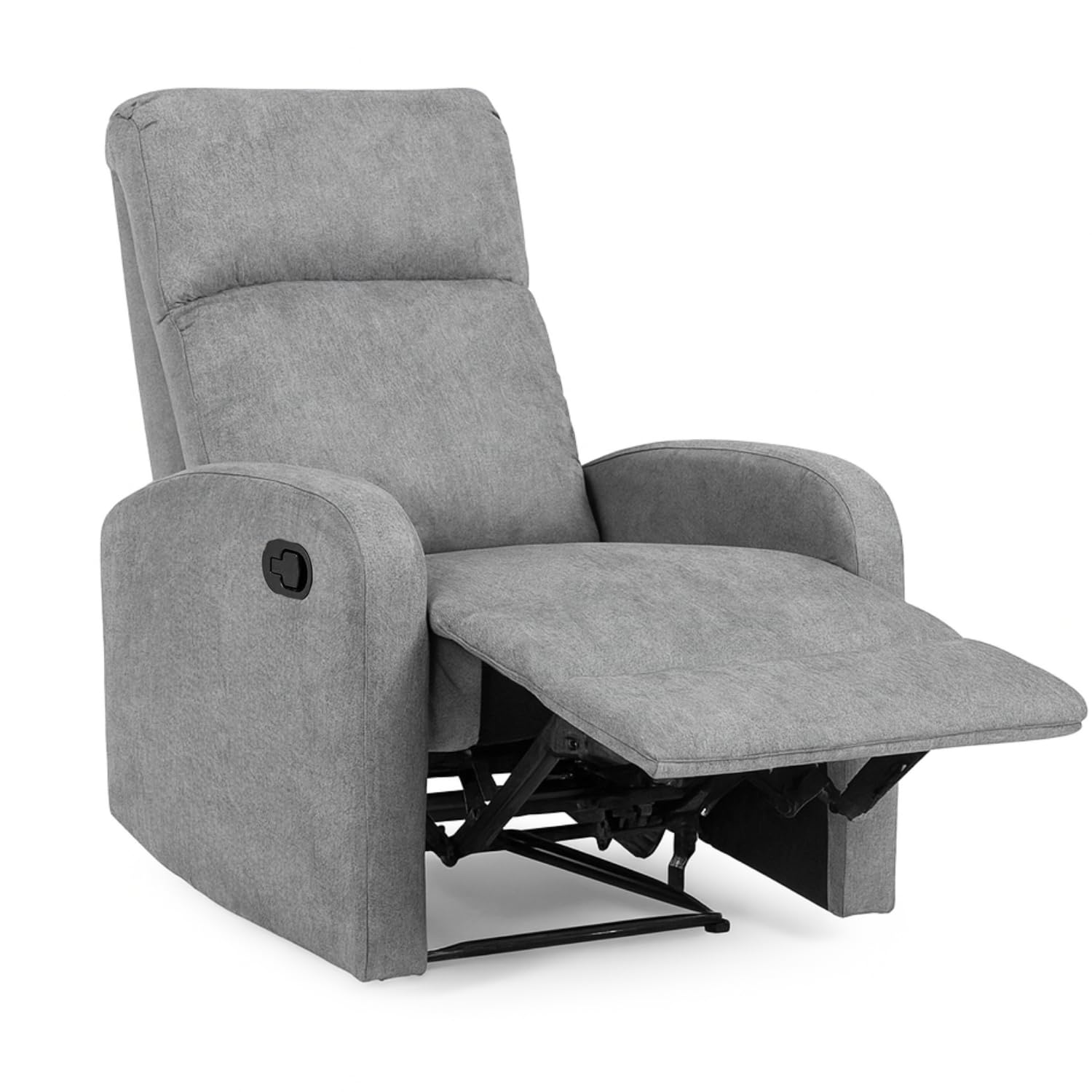 Poltrona Sogno grigia reclinabile manualmente con poggiapiedi sollevato