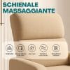 Schienale massaggiante della poltrona relax Dynamica in tessuto beige morbido e traspirante