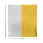 Coperta isotermica aperta 140x210 cm lato oro e argento per emergenze e isolamento termico