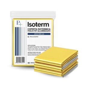 Coperta isotermica oro e argento per emergenze