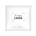 Bustina shampoo doccia monodose 10 ml personalizzabile con logo aziendale