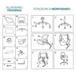 sedia da ufficio istruzioni Istruzioni di montaggio sedia da ufficio con componenti e fasi di assemblaggio illustrate