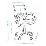 sedia da ufficio nera misure Schema dimensioni sedia da ufficio ergonomica con misure di seduta, schienale e altezza regolabile