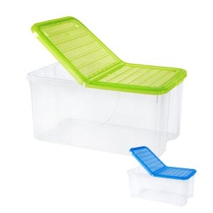 Contenitore plastica trasparente con coperchio da 57x39x25,7 cm