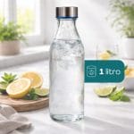 Bottiglia in vetro 1 litro con tappo a vite, chiusura ermetica, bottiglia acqua e succo