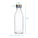 Dimensioni bottiglia vetro 1 litro con tappo a vite, altezza 25 cm diametro 9 cm